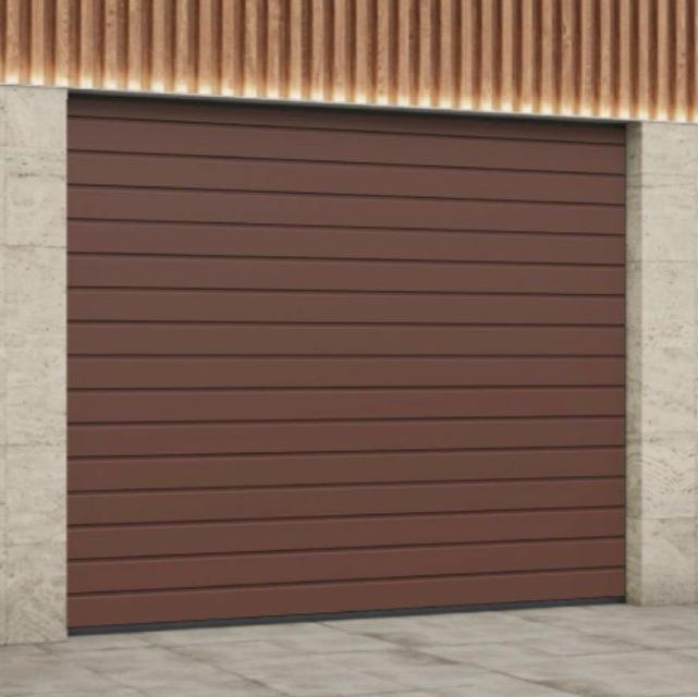 Секционные гаражные ворота серии Trend (ручное управление), 2500×2125, RAL 8017 (woodgrain) Секционные гаражные ворота серии Trend (ручное управление), 2500×2125, RAL 8017 (woodgrain)
