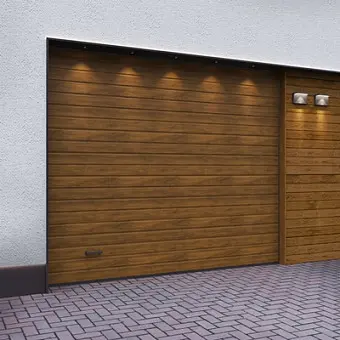 Автоматические секционные гаражные ворота серии Trend, 3000×2500, Темный дуб (гладкий) Автоматические секционные гаражные ворота серии Trend, 3000×2500, Темный дуб (гладкий)